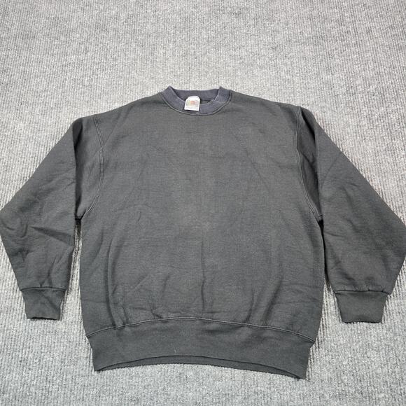 Fruit of the Loom Other - Vintage Fruit Of The Loom Sweatshirt Mens Large Black Heavyweight Crewneck USA